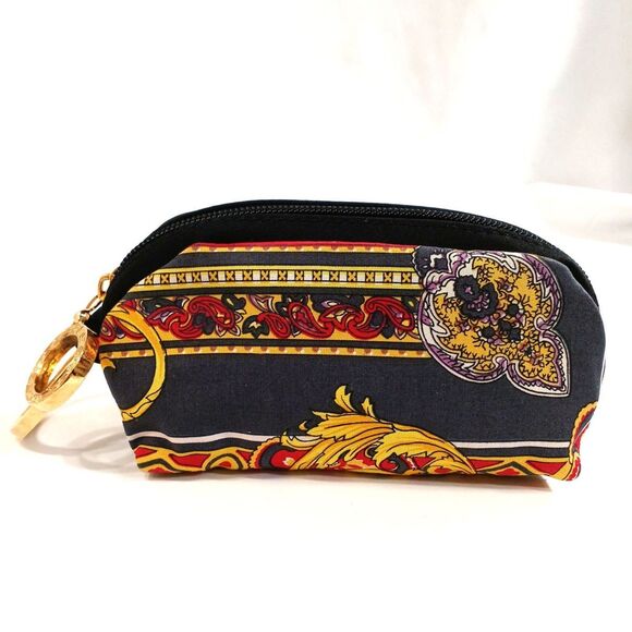 Versace (Authentic) Multi-Color Filigree Motif & Gold Accent Small Clutch Pouch - Picture 2 of 8